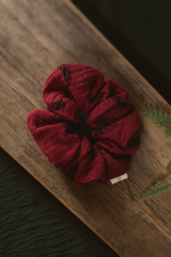 Chouchou terracotta plume