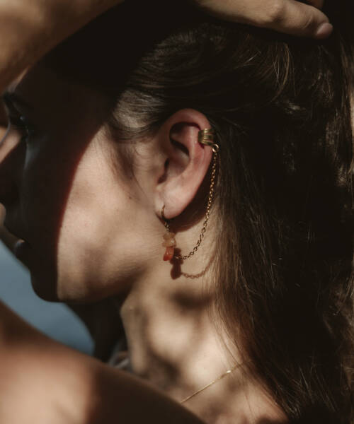 - imageFaux piercing aventurine orange